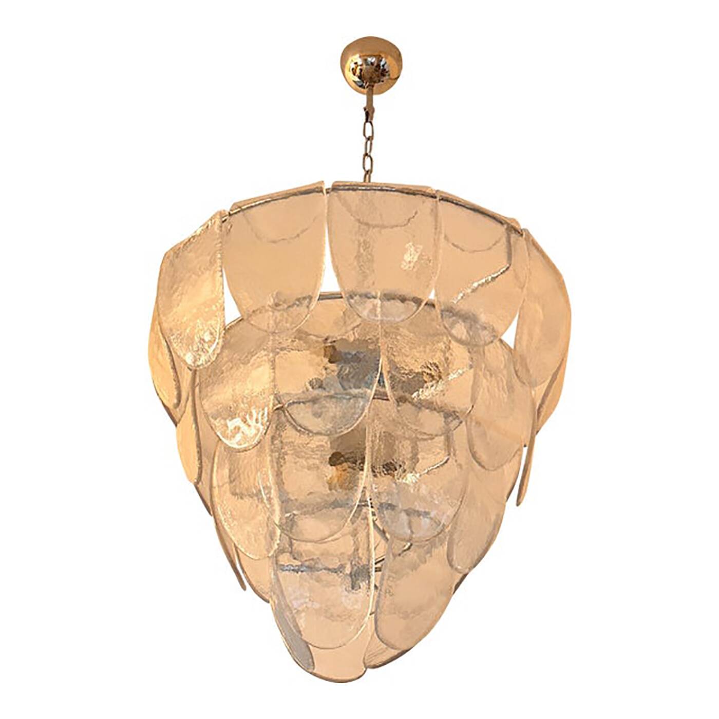 Contemporary Modern Clear "Petals"  Glass Chandelier
