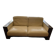 Sofa 2 seaters White leather and wood