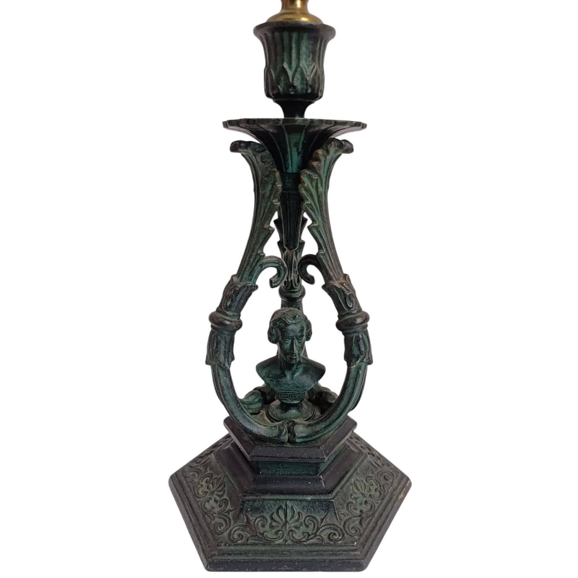 Chandelier lamp Schiller, cast iron and brass, Germany 19th century