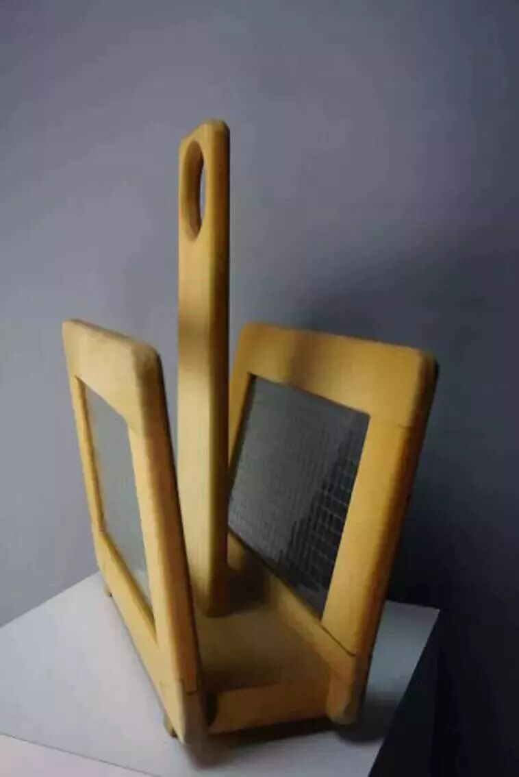 Wooden and glass magazine rack