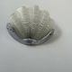 Vintage chrome and sandblasted glass shell wall lamp, France 1960