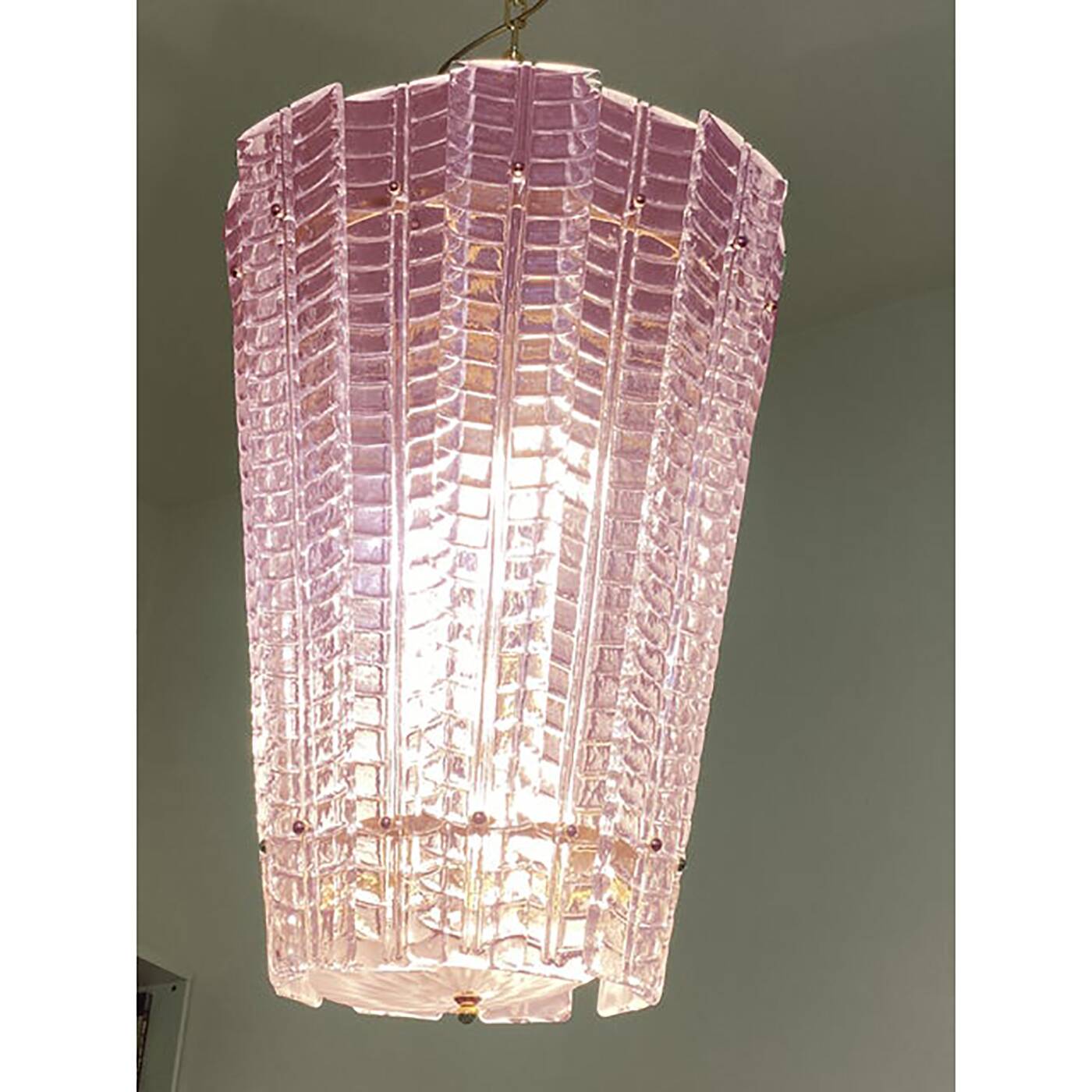 Contemporary Pink Murano Glass Lantern