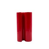 Franco Bettonica, Space age rare red ceramic vase, Gabbianelli Italy ca. 19