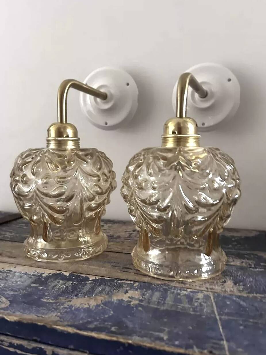 Pair of gold wall sconces