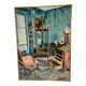 Huile sur toile intérieur d'atelier signée
