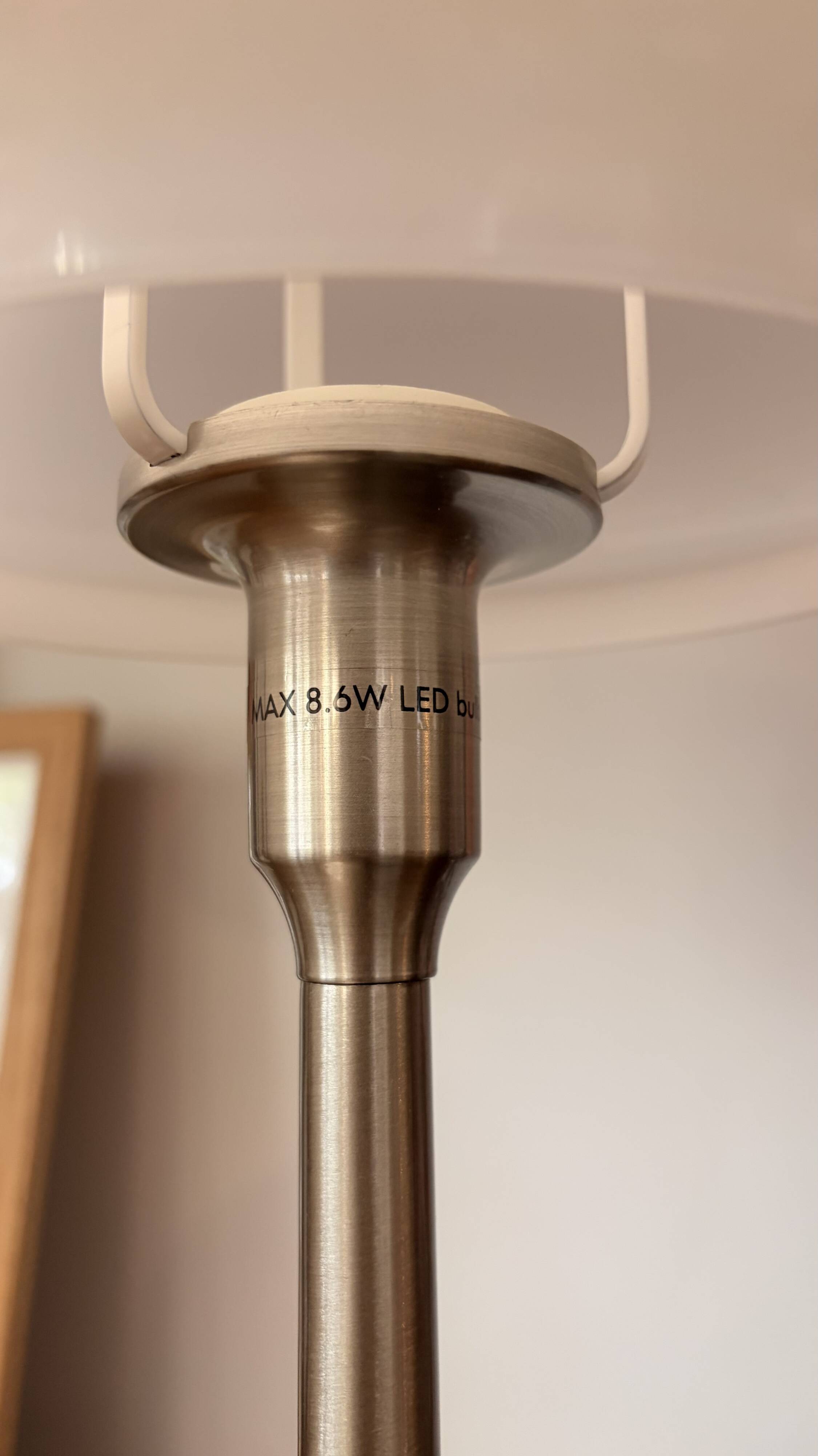 Tällbyn mushroom table lamp Ikea vintage white opaline glass chrome