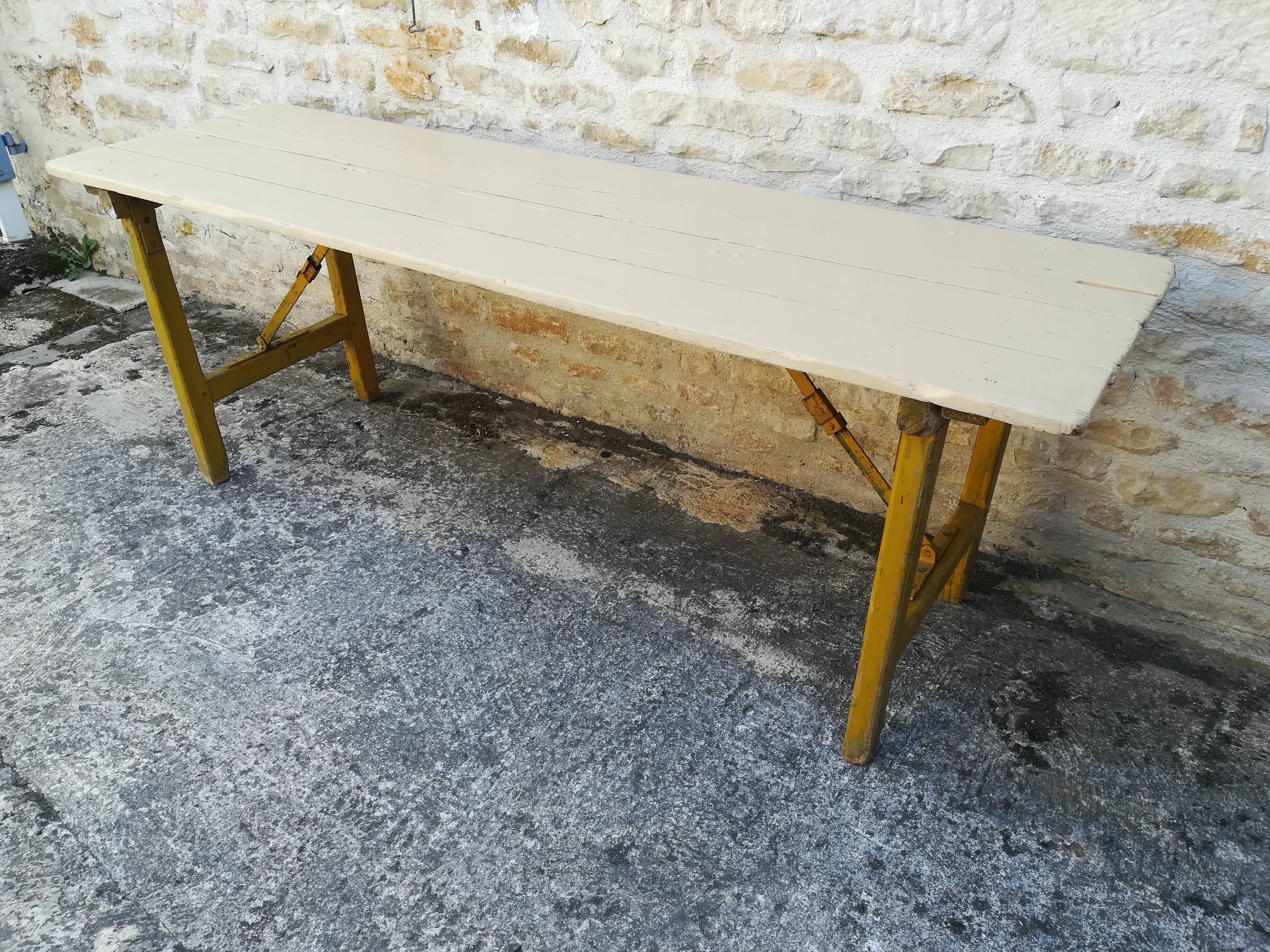 Folding brewery table