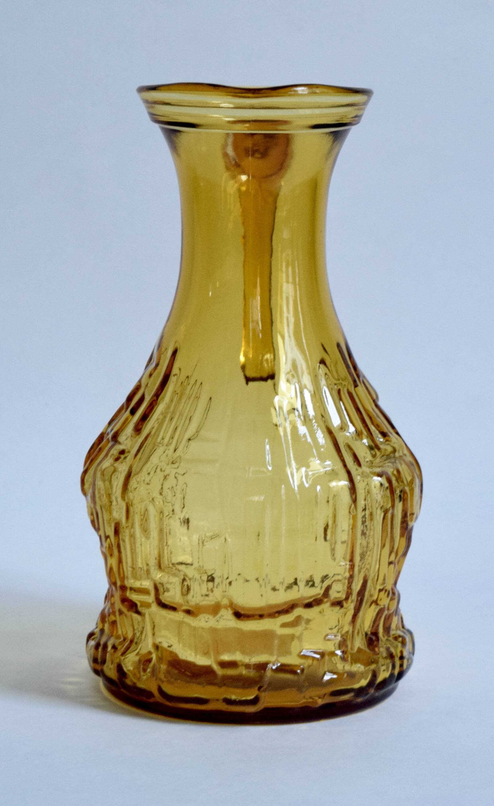 Vintage Amber Glass Orangeade Set - 1 Carafe + 4 Glasses - Made in Italy