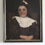 Tableau HST portrait of a child signed F. Badin 1901