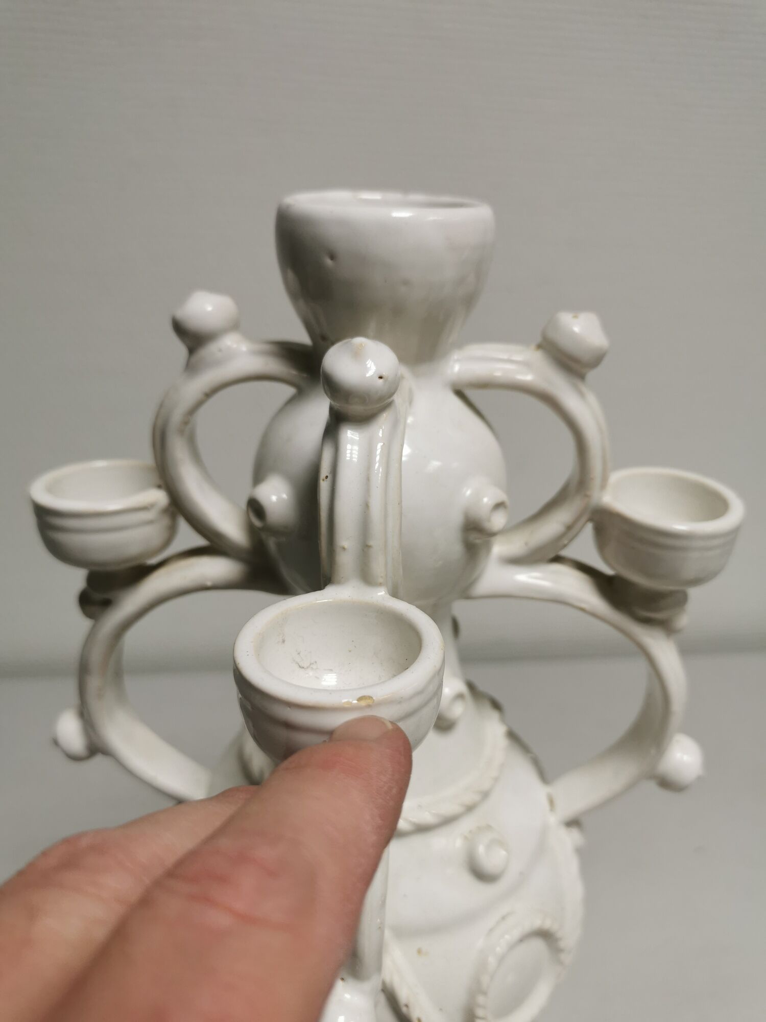Vase gargoulette candle holder Emile Tessier Malicorne rooster