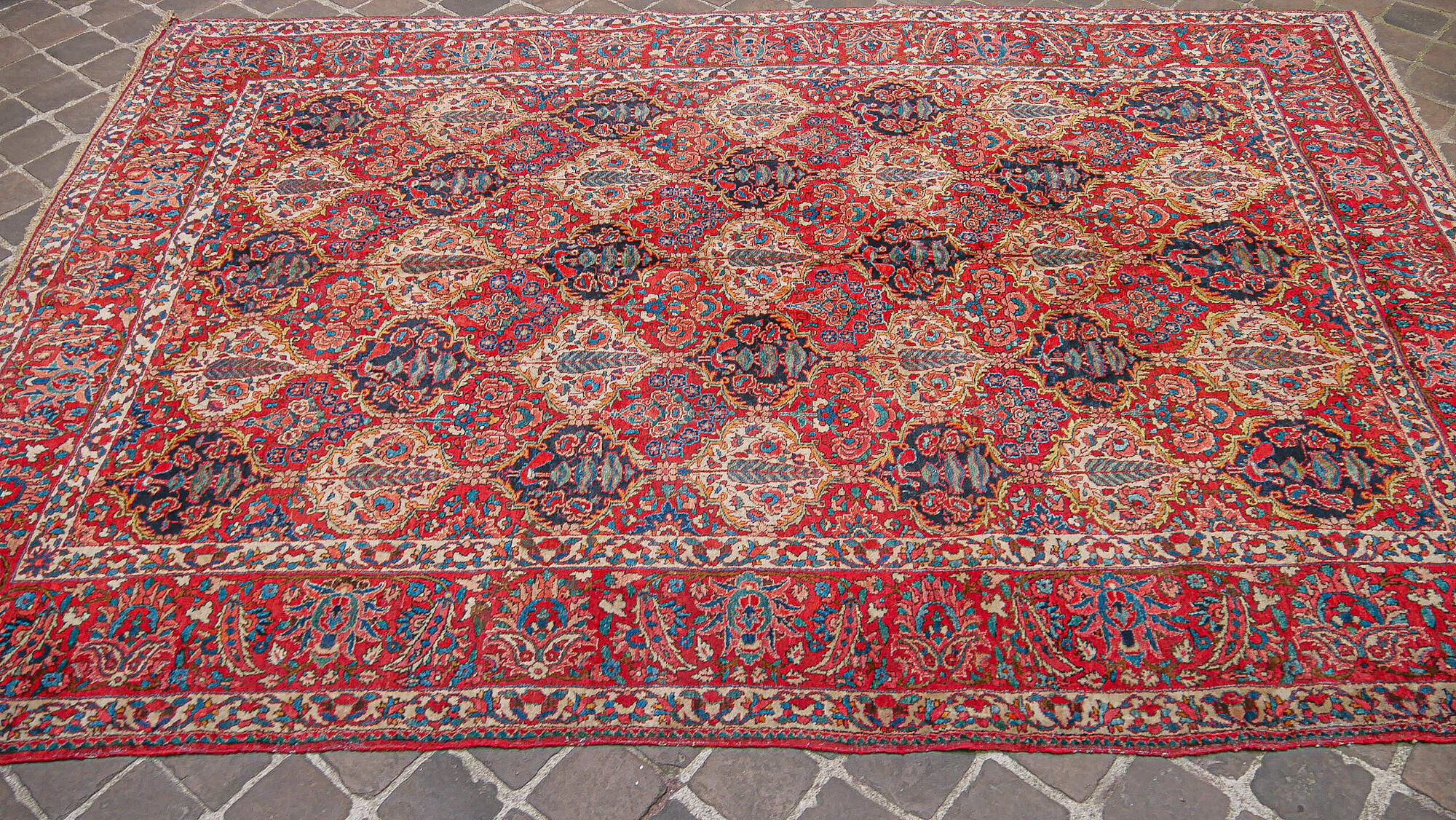 Ancient Persian Oriental rug handmade baktiari 3.00 x 2.07 m