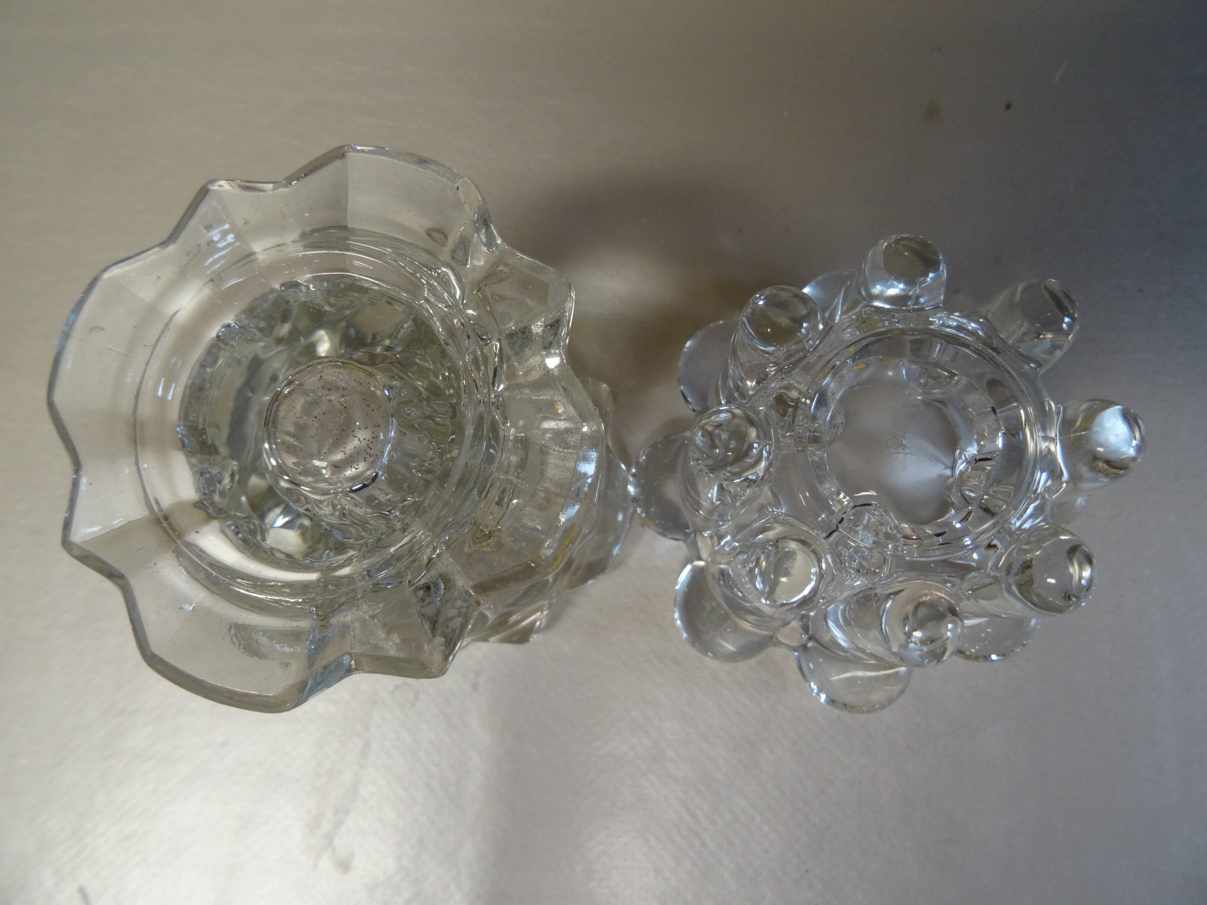 Set of 2 glass candle holders