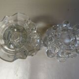 Set of 2 glass candle holders