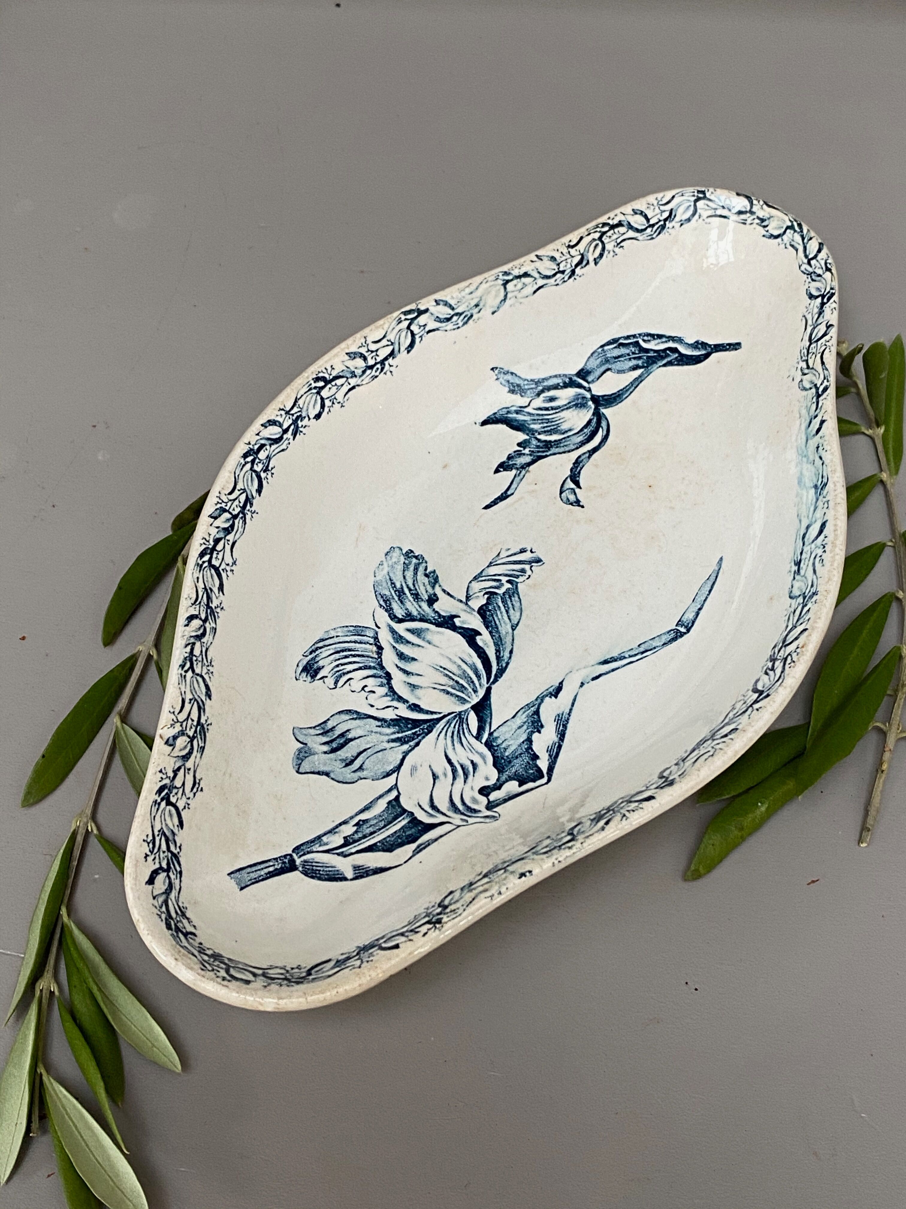 Old earthenware dish kg luneville
