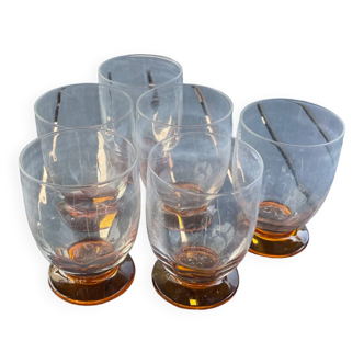 6 verres vintage 1970