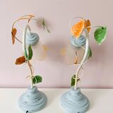 Table lamps with tulip-shaped lampshades, set of 2