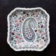 Vintage Gien earthenware square bowl with paisley pattern, 1960s