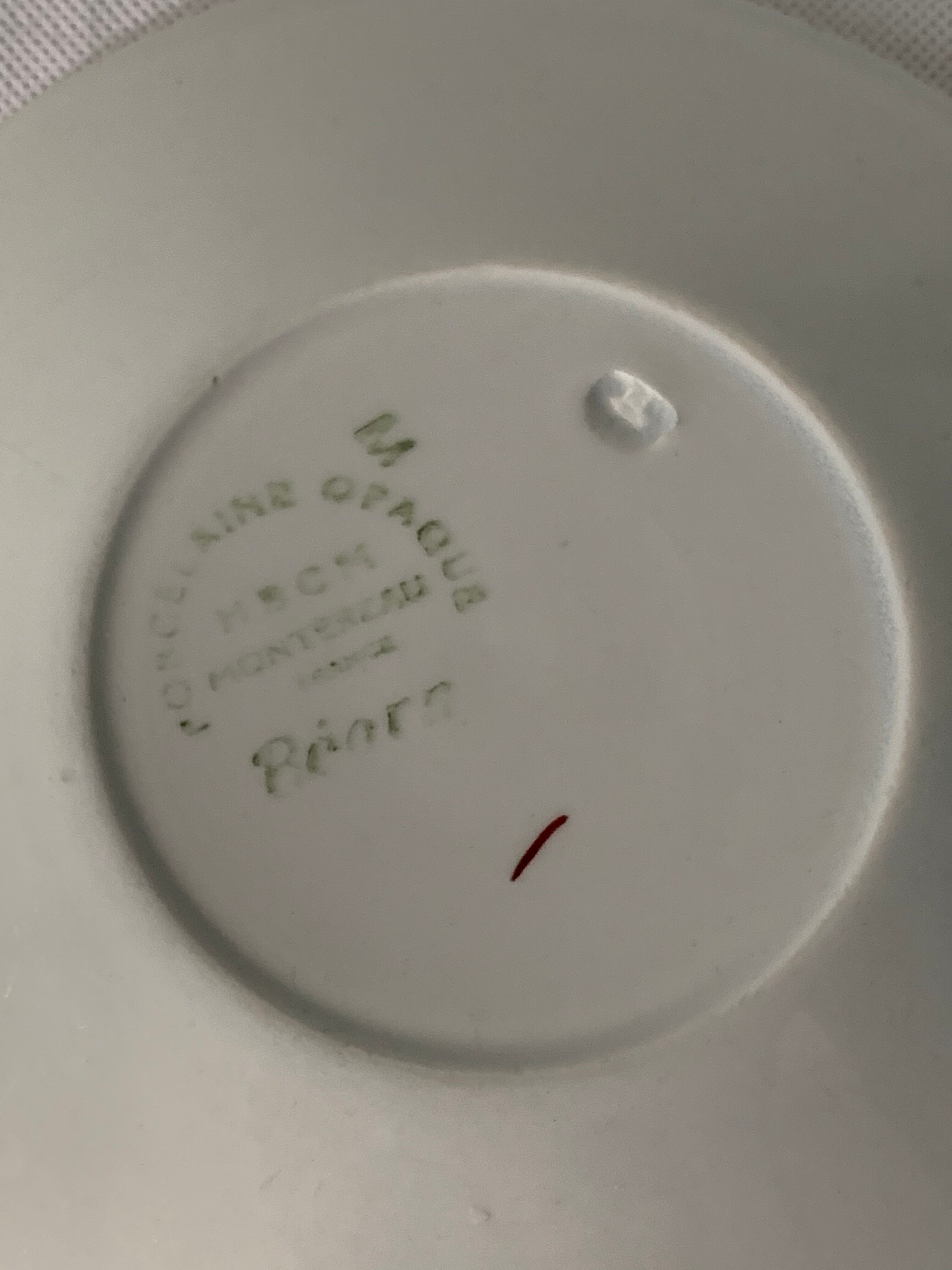 Pair of porcelain cups and cups Béarn HBCM Montereau