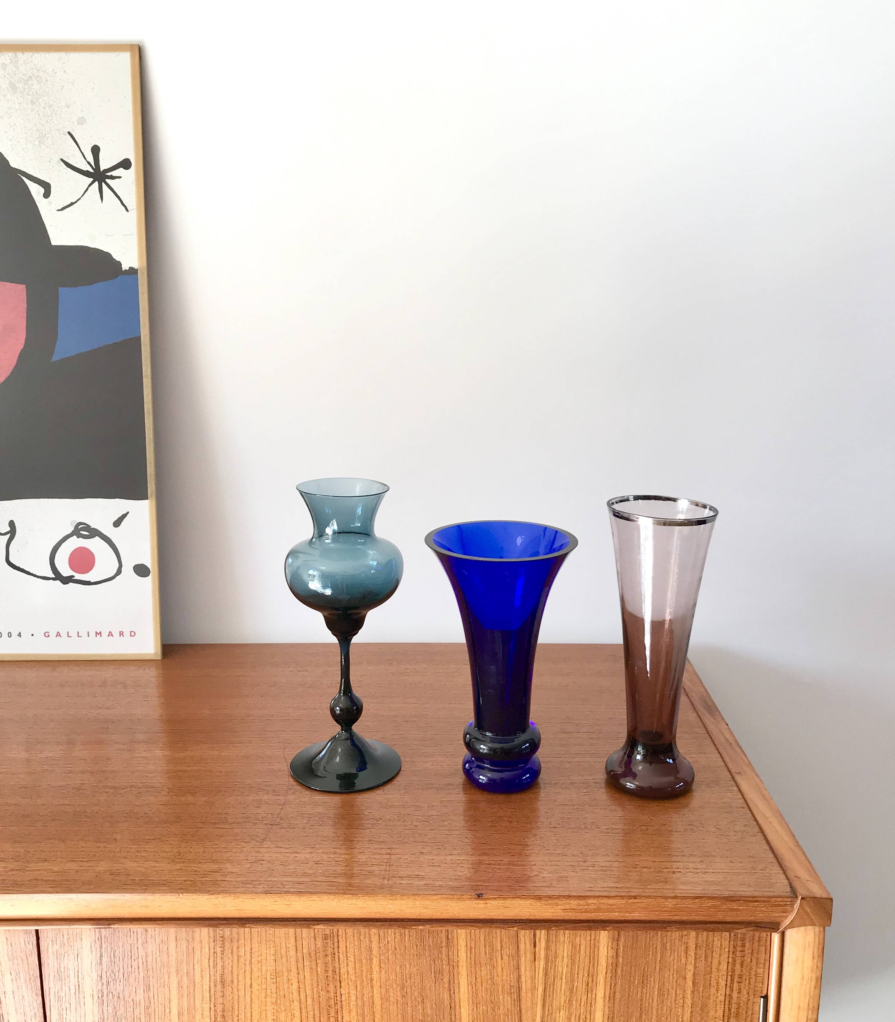 70s design purple glass vase