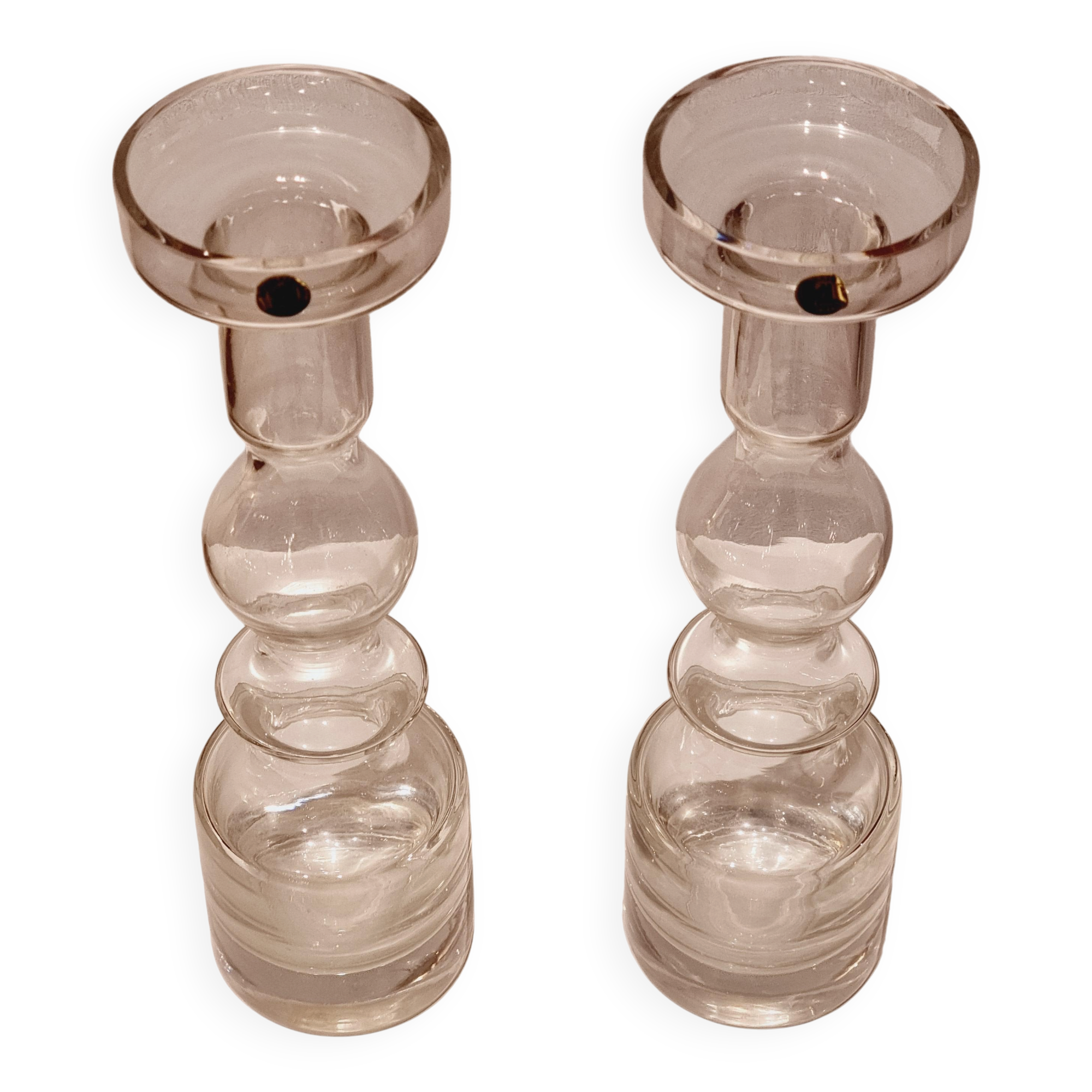 Vases/candles "Pompadour"/1945, Riihimäen Lasi, Scandinavian Modernity