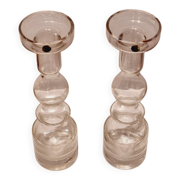 Vases/candles "Pompadour"/1945, Riihimäen Lasi, Scandinavian Modernity