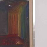 Original mid-century Swedish oil on panel – “City” by Tore Hultcrantz – vintage & framed – 74 × 62 cm (29.1" × 24.4")