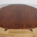Mid-century round rosewood extendable dining table, Denmark, 1960s