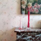 Pair of Art Nouveau glass soliflore vases