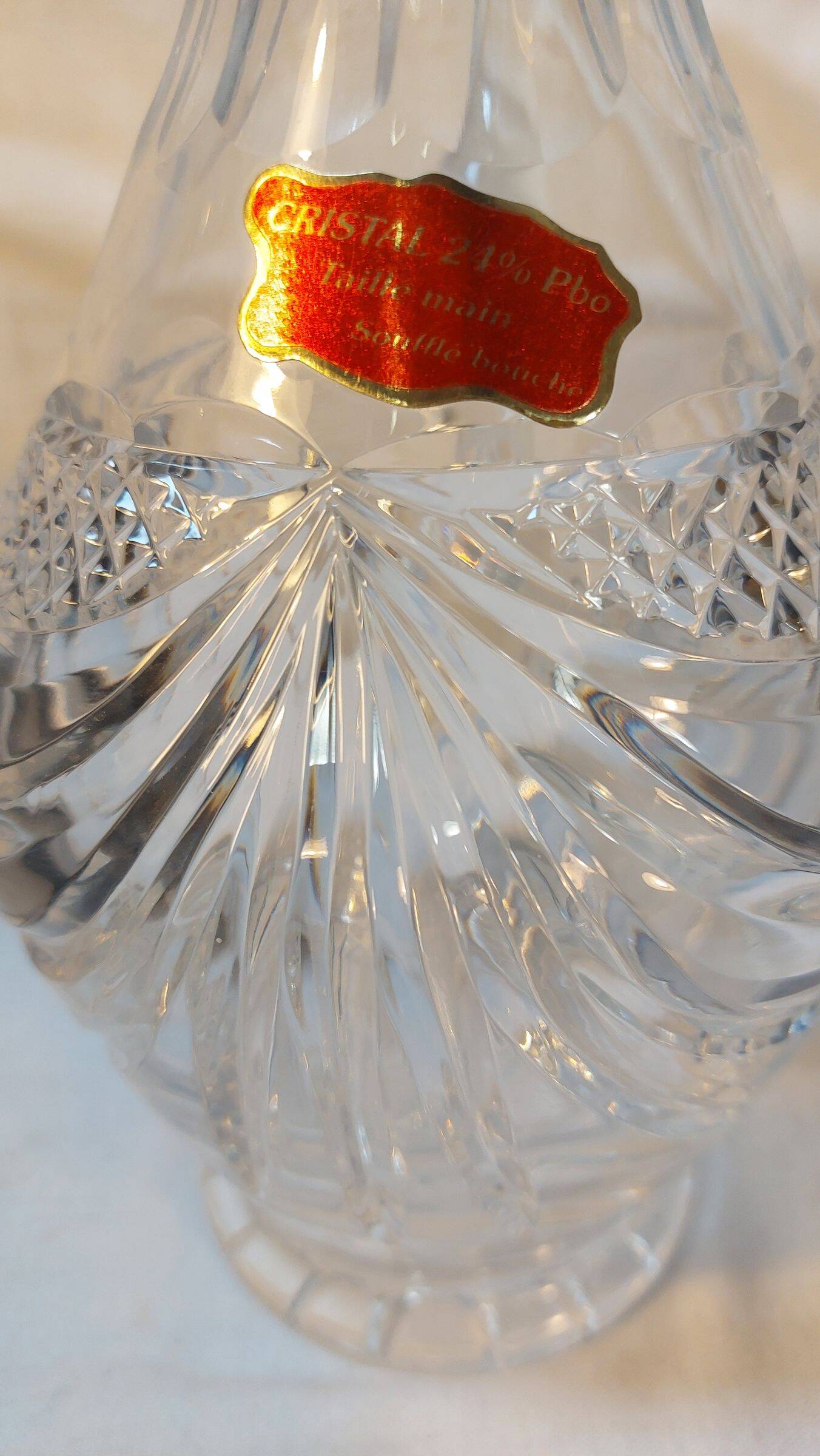 Set of 6 wine glasses and carafe in Lorraine Crystal - Gérard Model