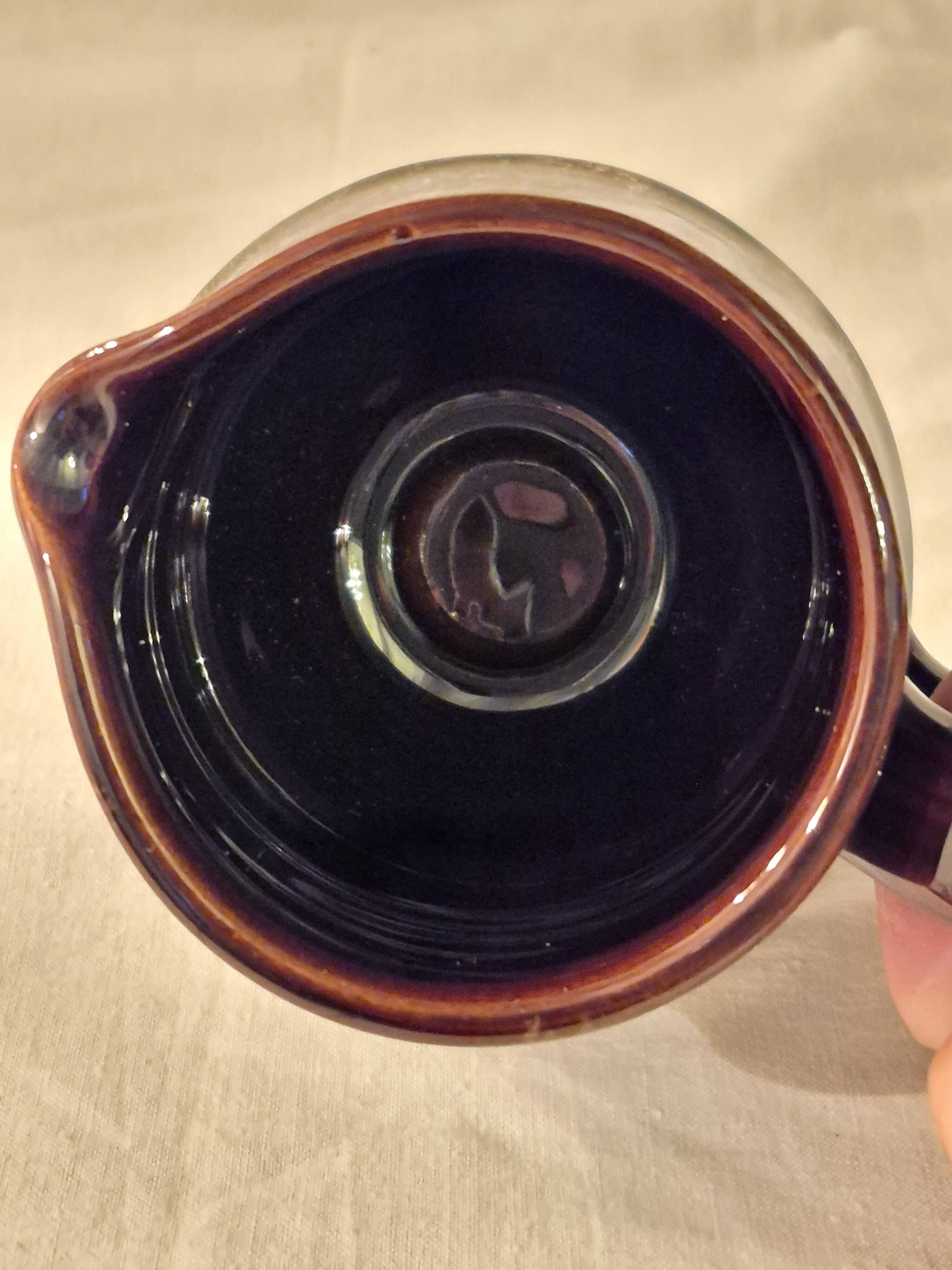 Vallauris milk jug, glazed ceramic, brown old rose A152-2