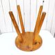 Large vintage folk art curved seat stool