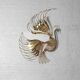 Impressive wall "Peacock" wall sculpture in brass by Curtis Jere, 1980s