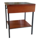 Modernist bedside table in wood and metal - 1950s/60s