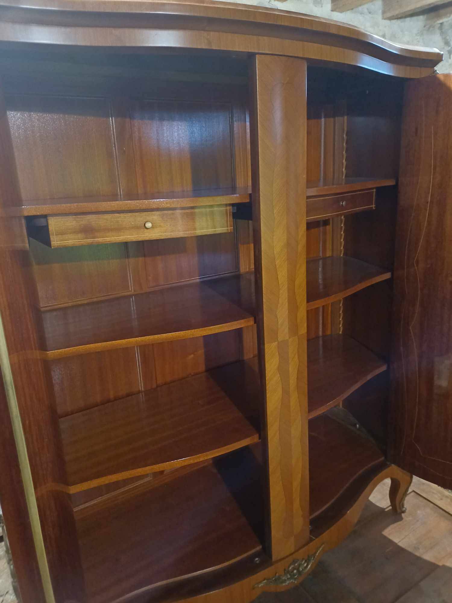 Stamped cabinet (!) 2 rosewood doors 150 long by 60 deep by 183 high