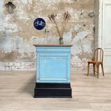 Bank counter furniture in patinated wood, circa 1900