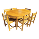 Table and six chairs in elm. Vintage