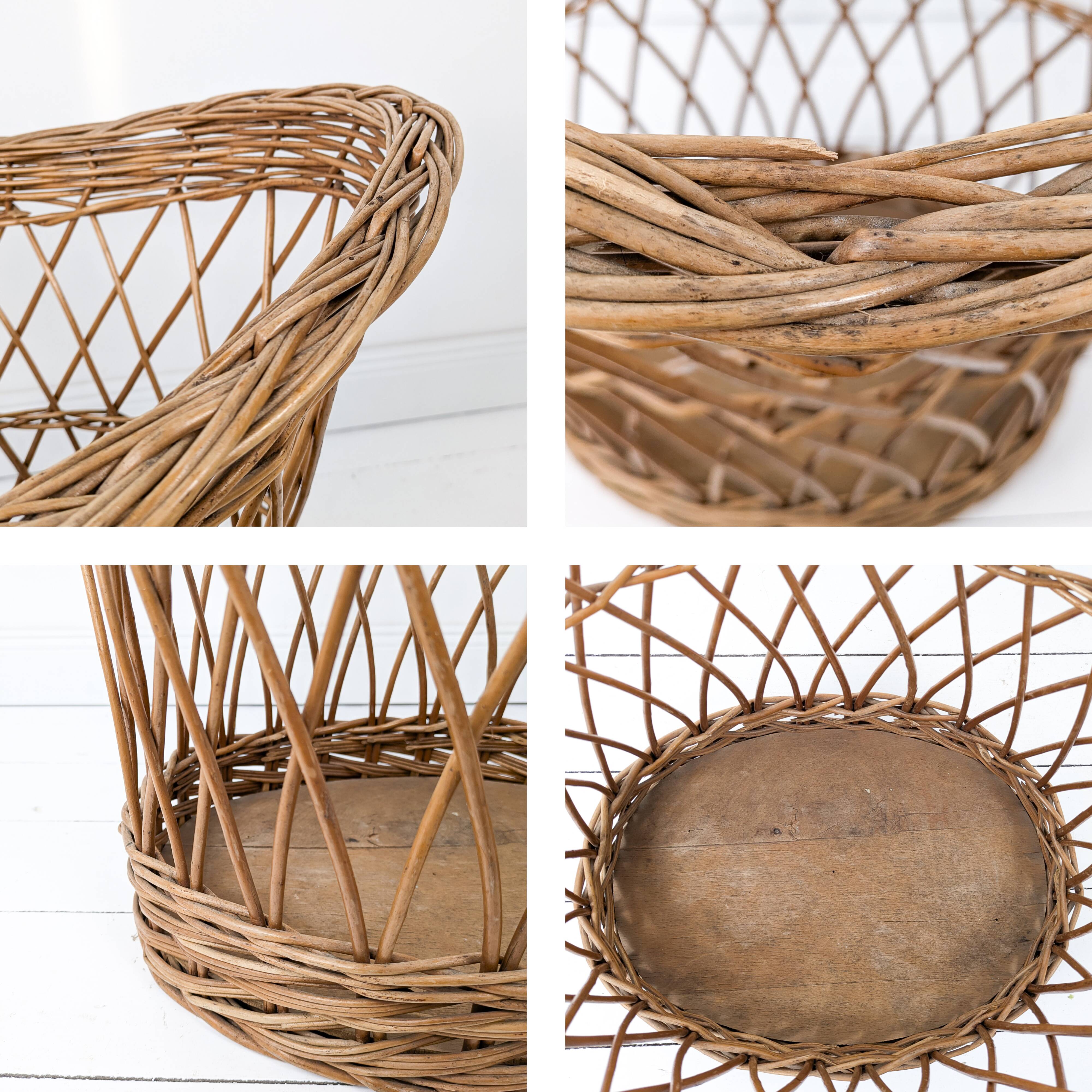 Panier Vintage Panier en osier Panier à linge Panier de rangement Mid Centu