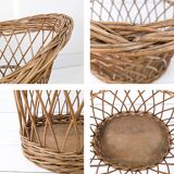 Panier Vintage Panier en osier Panier à linge Panier de rangement Mid Centu