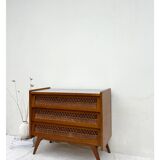 Vintage rattan chest of drawers