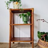 Etagère ancienne - bibliothèque rotin bois patinée