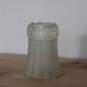 Old frosted glass lamp globe with fluted design – Raised rose decoration – H 14 cm