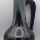 Large vase in glazed ceramic stoneware flamed effect brown and turquoise 35.5 cm