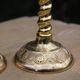 Pair of antique gilt brass candlesticks – Made in England – vintage style