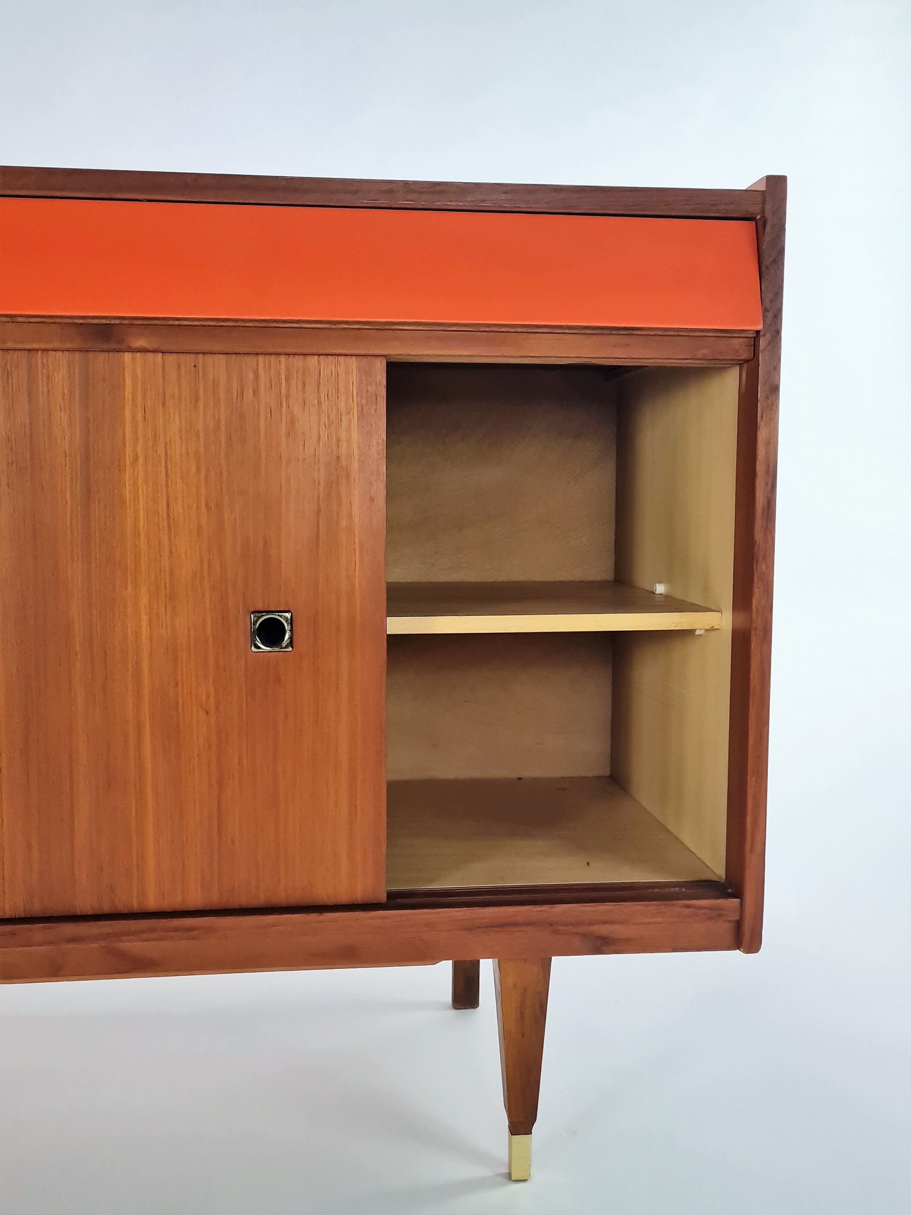 Tricolor sideboard with retro tile insert, circa 1960