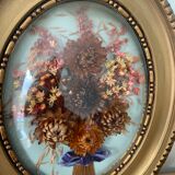 Frame vintage dried flowers