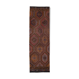 Tapis noué à la main turc vintage 88x288 cm