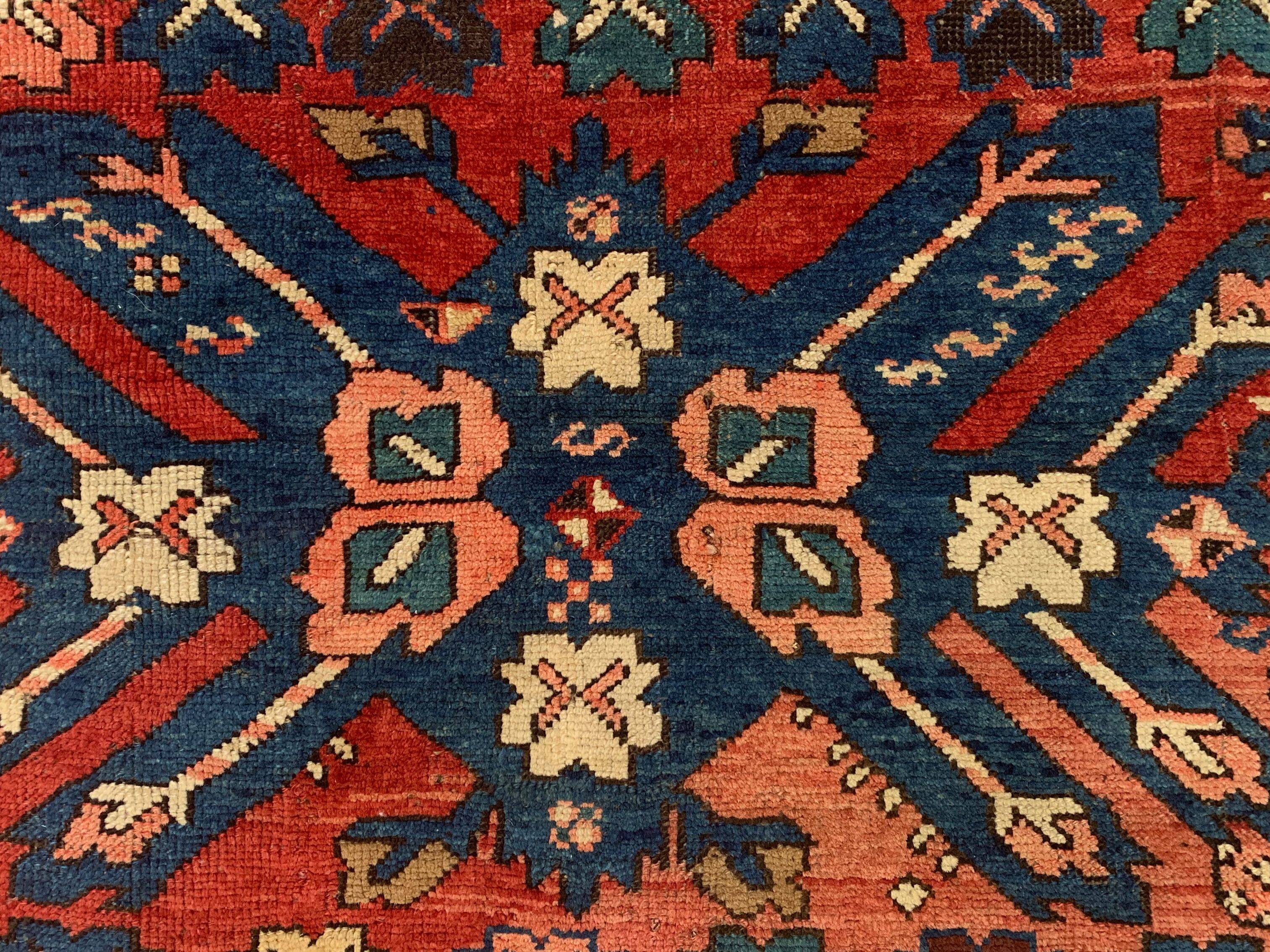 Caucasian Adler, Eagle Kazak Rug 190x113 cm vintage tribal carpet