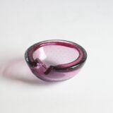 Murano glass purple bullicante trinket bowl, 1960s