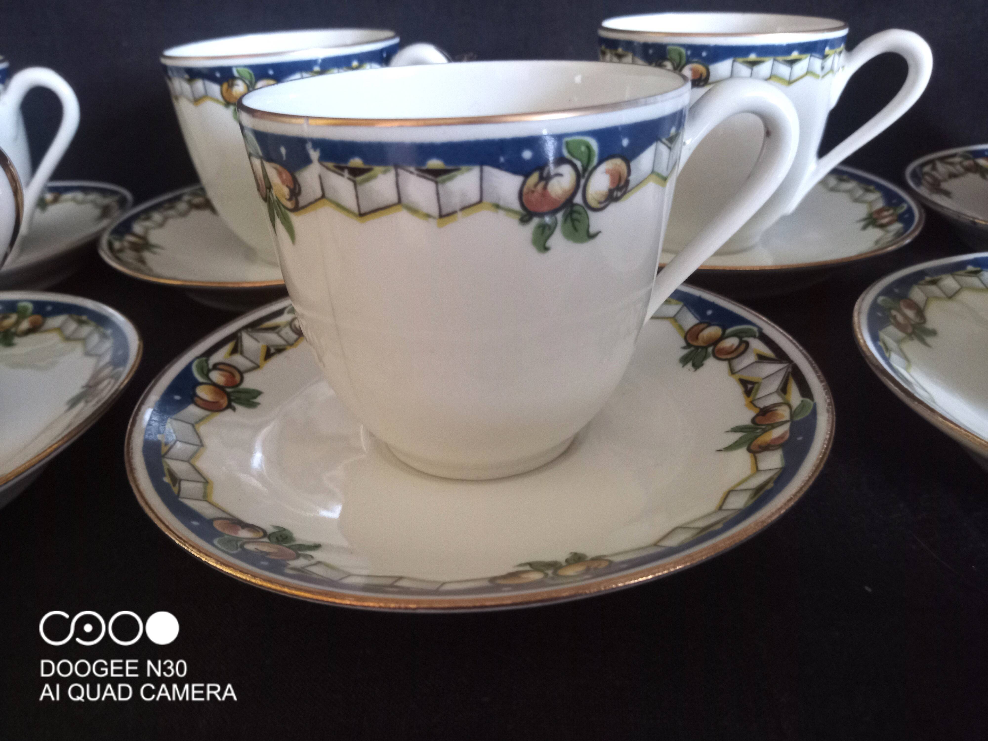 Limoges, Jean Boyer - Art Deco service for 7 people. 1920-1934