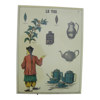 Plaque publicitaire  métallique "Le thé"